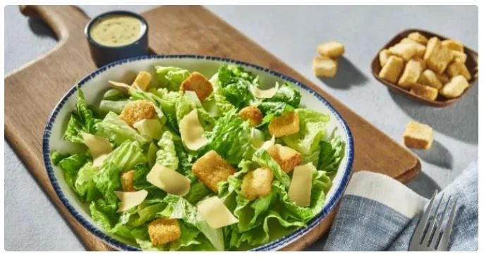 Classic Caesar salad close-up