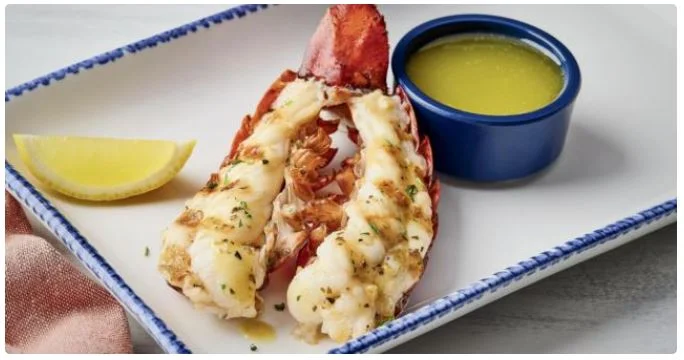 Red Lobster’s Grilled Maine Lobster Tail is a mouth watering dish featuring a tender lobster tail.
