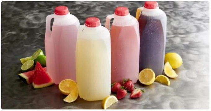 Half gallon beverages menu with large-size tea and lemonade options