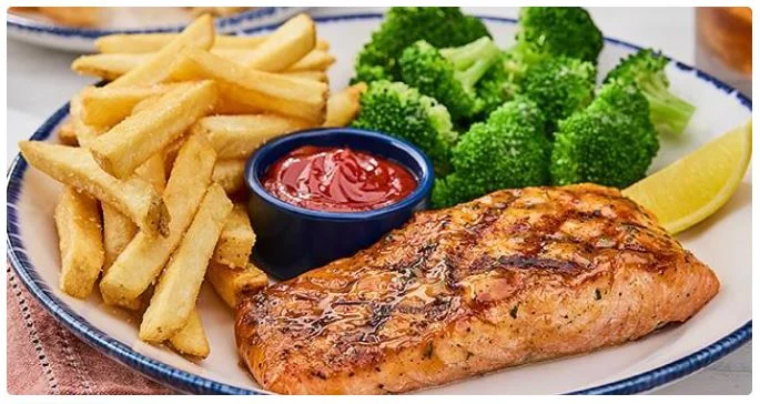 signature classic meal served with sauces.