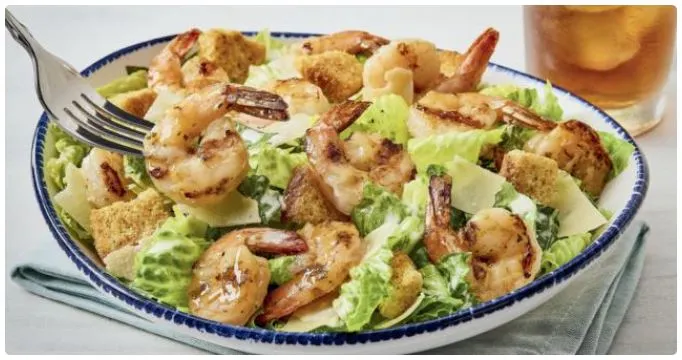 Red Lobster Classic Caesar Salad with Grilled Shrimp.